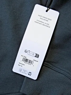 NWT Alo Hazy Mock Neck Pullover in Anthracite Gray Oversized Fleece Sweatshirt M thumbnail 3