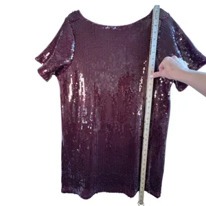 Abercrombie & Fitch‎ Sequin Mini Dress Burgundy Maroon Open Back XLP Party Glam thumbnail 7