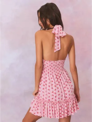 NWT Loveshackfancy Aisling Halter Cotton Mini Ruffle Dress thumbnail 2