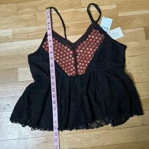NWT - RAGA - Black Lace Top with rhinestone thumbnail 6