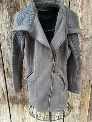 MICHAEL KORS Jacket Small Gray Voat Quilted‎ Full Zip Logo thumbnail 1