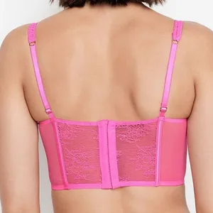 Victoria's Secret Dream Angels Pink Lace Unlined Non Wired Corset Bra Top Size S thumbnail 2