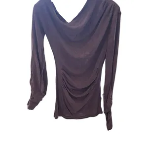 Free People Night We Met Long Sleeve purple Ruched Off The Shoulder Tunic Top thumbnail 6