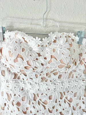 Lulu's Key to My Heart White Lace Strapless Bodycon Dress Size Small thumbnail 4