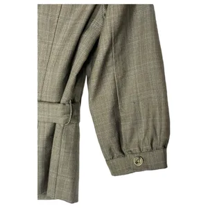 Banana Republic Blazer Womens 4 Wool Belted 3 Button 3/4 Sleeve Career Brown thumbnail 4