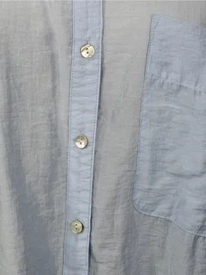 A NEW DAY Blue Pinstripe Lightweight Oversized Button Down Shirt Women's-Medium thumbnail 3