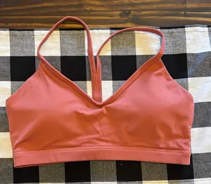 Dusty rose large padded fitness bra thumbnail 1