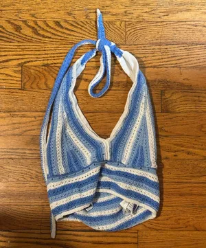 Hollister Striped Crotchet Halter Top thumbnail 2