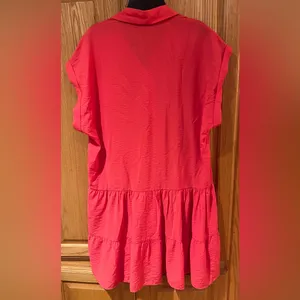 ZARA Jeweled‎ Button Ruffle Tiered Drop Waist Orange Mini Dress Size Medium thumbnail 8