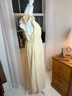 Time and Tru Yellow and White Striped Maxi Dress size large. thumbnail 4
