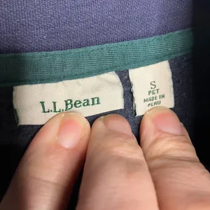 L.L. Bean quilted Mock‎ neck pullover sweatshirt blue green women's small petite thumbnail 5