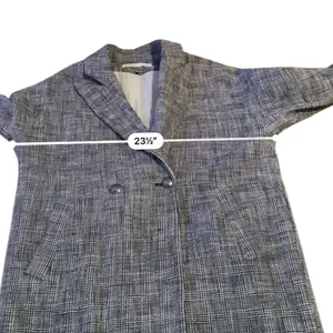 Veronica‎ Beard Fiona Coat Women's Medium Blue Multi Plaid Long Wool Blend Fall thumbnail 12