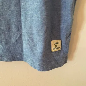 Life Is Good Blue Happiness Comes In Waves Cotton T-Shirt Top Women's size Small thumbnail 5