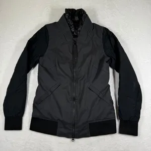 Lululemon Mixed Media Bomber Jacket Black Gray Full Zip Athleisure Womens est 6‎ thumbnail 1