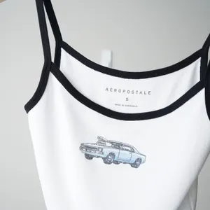 Aeropostale Ribbed Car Graphic Baby Tank Top Spaghetti Strap Cropped Stretch EUC thumbnail 5