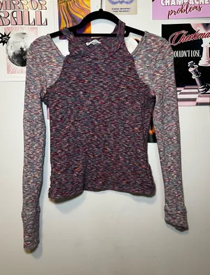 We The Free Multi-Color Sleeve Cold-Shoulder Top thumbnail 1