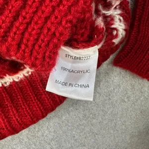 Jodifl Striped Oversize Knit Sweater Women's Large Red/White Crew Neck New thumbnail 7
