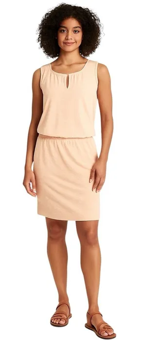 Athleta Vida Tiger Lily Linen Blend Orange Sleeveless Sporty Dress Medium thumbnail 1