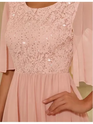 NEW Pink Wedding Guest Cocktail Formal Cape Ruffle Long Maxi Dress XL thumbnail 8