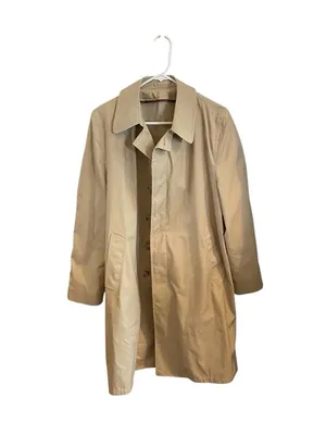 Vintage Adams Row Tan Trench Coat Brown Faux Fur zip-in lining Old money Classic thumbnail 4