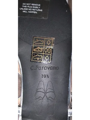 C. Paravano Size 8.5 (EU 39.5)- Sling Back Flats - Silver With Bow Accent. thumbnail 9