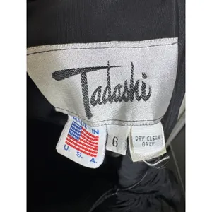 VTG 80s Tadashi Shoji Black Strapless Ruched & Ruffled Cocktail Dress Size 6 USA thumbnail 15