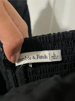 Abercrombie & Fitch Emerson Ruched Strapless Romper Size Large Black thumbnail 4