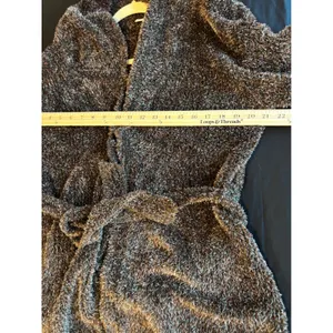 White Stag Woodland Brown Fuzzy Eyelash Knit Belted Cardigan Sweater Large thumbnail 6