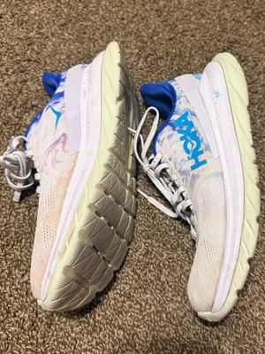 Hoka One one Women's White and Blue Running Sneakers thumbnail 3