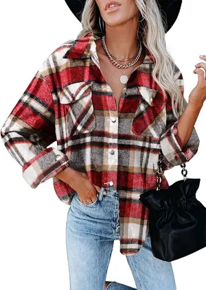 Dokotoo Button Down Shacket Boyfriend Long Sleeve Oversized Plaid Size M thumbnail 1