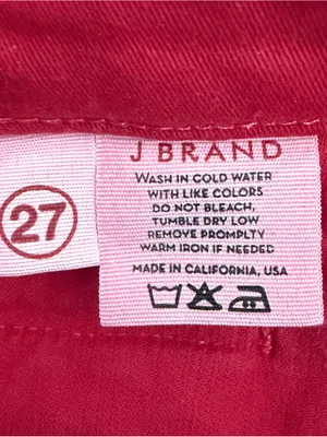 J Brand Great Red Corduroy Skinny Black Zippers Low Rise Ankle Zoey Pants 27 thumbnail 7