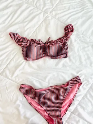Xhilaration Adorable striped bikini set thumbnail 3