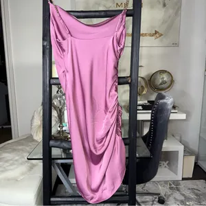 ASTR The Label Trista Satin Mini Dress in Mauve Pink with Gold Chain Straps thumbnail 9