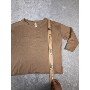 Pact Women's Medium Organic Cotton Lightweight Crewneck Sweater Tan Brown thumbnail 8