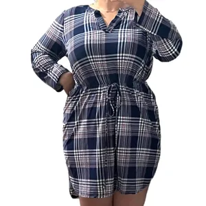Bobbie Brooks Plus Size (1X) Roll Tab Sleeve Elastic Waist Tie Blouson Dress thumbnail 13