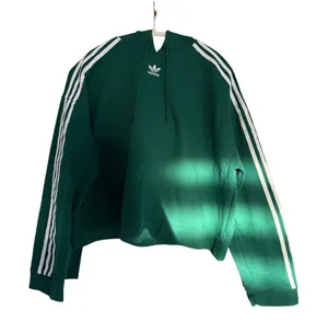 Adidas Green Three Stripe Cropped Cotton Sweater | XL thumbnail 1