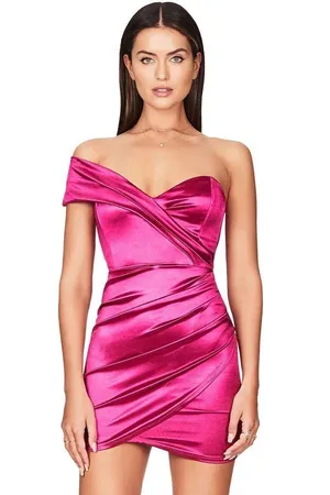 Satin One Shoulder Ruched Bodycon Mini Dress thumbnail 1
