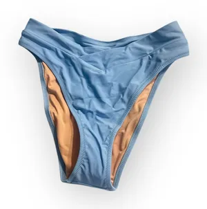 J.Crew Cross-Front Cheeky Bikini Bottom Women's Small Blue NWT thumbnail 1