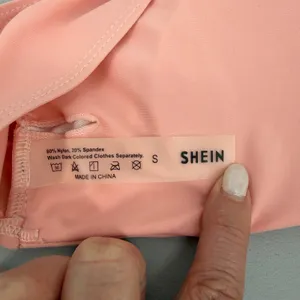 SHEIN Bandeau Bikini Top Womens Small Peach Excellent Strapless Swimwear thumbnail 3
