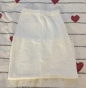 Zara Glittering White Pencil Skirt thumbnail 1