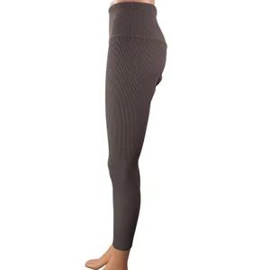 Beyond Yoga Women's Brown High Waisted Ribbed Knit Athletic Legging Pants Sz L/G thumbnail 2