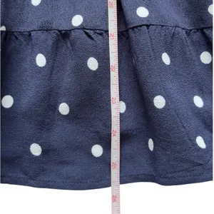 LOFT Women's Navy Polka Dot Sleeveless V-Neck Peplum Blouse Size L casual thumbnail 6