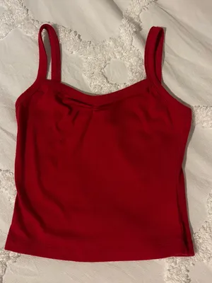 Princess Polly Red Ribbed Crop Tank thumbnail 5