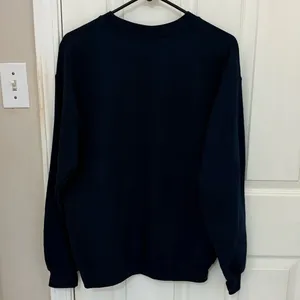 Gildan Fall Themed Screen Print Crewneck Sweatshirt in Navy thumbnail 4