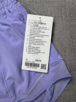 Lululemon Hottie Hot High Rise Athletic Shorts Lilac Smoke Size 12 NWT thumbnail 11