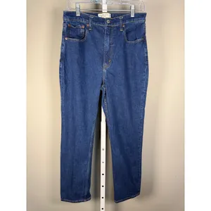 Abercrombie‎ & Fitch High Rise Straight Jeans Dark Wash Cropped 30 Y2K thumbnail 2