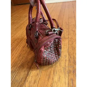 Frye Satchel Bag Womens Mini Red Leather Studded Crossbody thumbnail 7