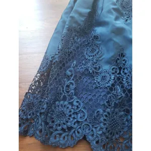 Rose Taft Blue Formal Embroidered Floral Lace Wedding Prom Dress Romantic thumbnail 2