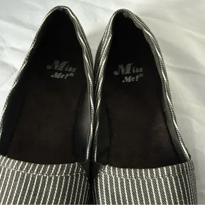 Miss Me Women's Striped Black and White Loafers thumbnail 2