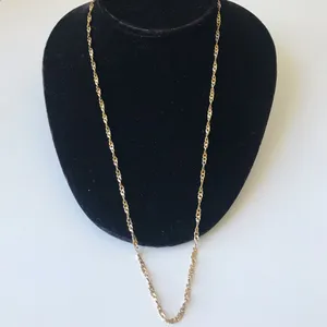 Sterling Silver Gold Tone Twist Chain Necklace, 925 LIRM thumbnail 8